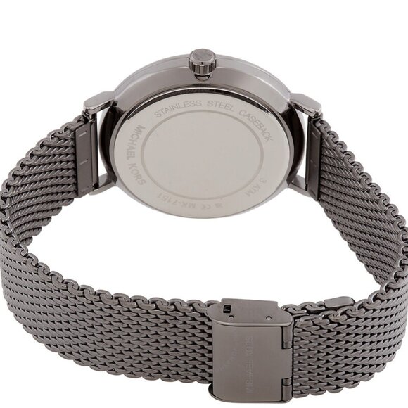 MICHAEL KORS MK7151 GUNMETAL DIAL GUNMETAL STAINLESS MESH BRACELET MENS WATCH - Picture 3 of 4
